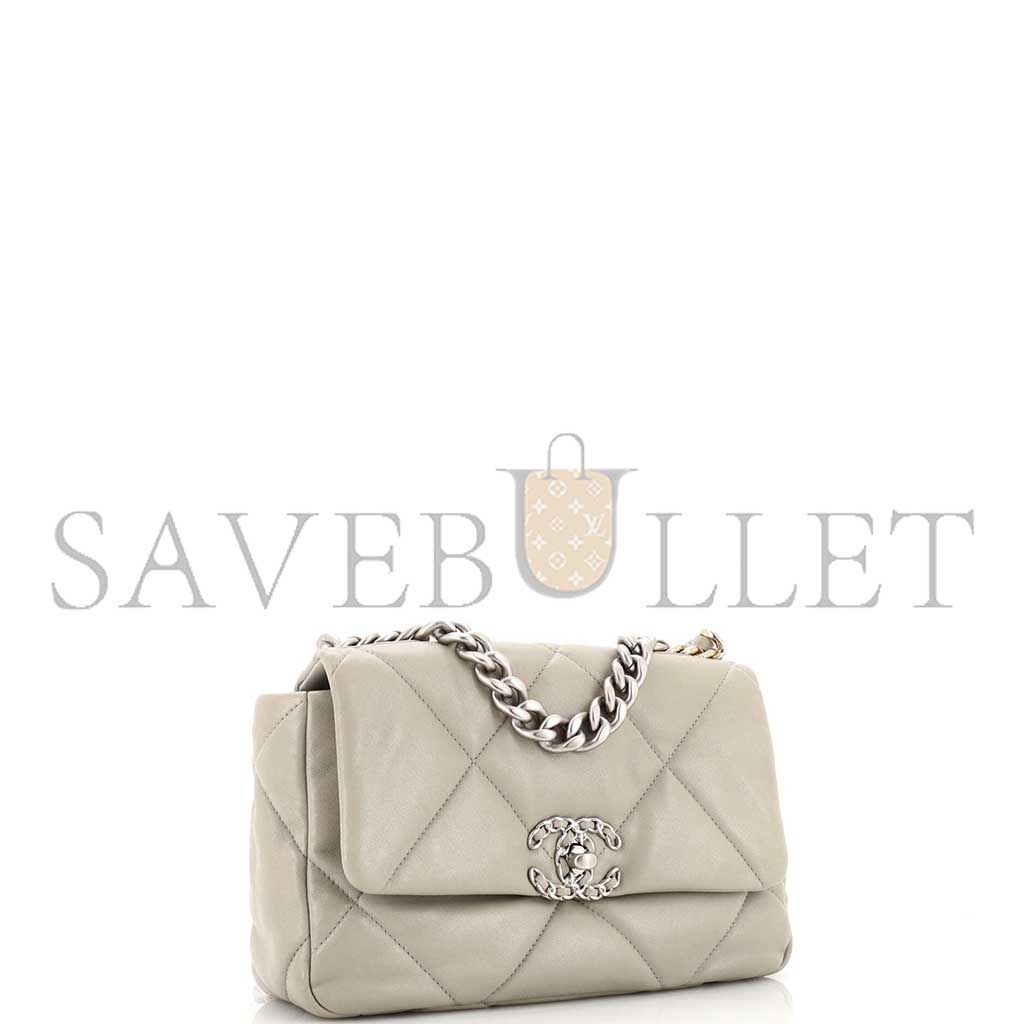 Ch*el 19 flap bag quilted leather as1160 (26*16*9cm)